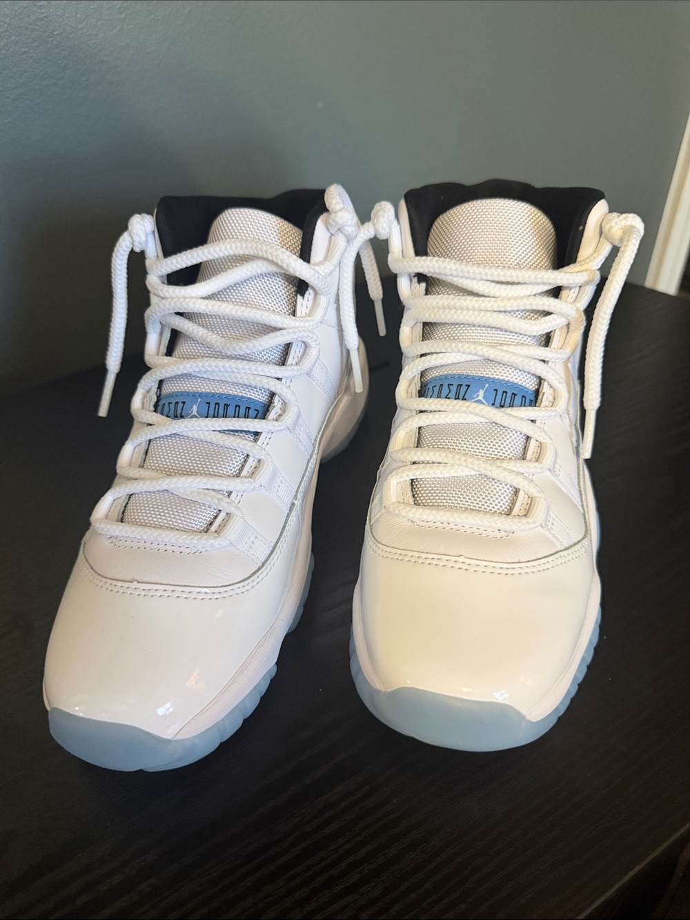Jordan Men’s White and Light Blue High-Top Sneakers